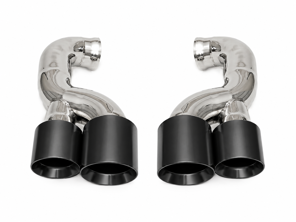 Fabspeed Deluxe Quad Style Tips, Satin Black. Porsche 957 Turbo / Turbo S (2008-2010) - 95511125150, 95511125250, 95511125171, 95511125271 - FS.POR.957T.QDTB